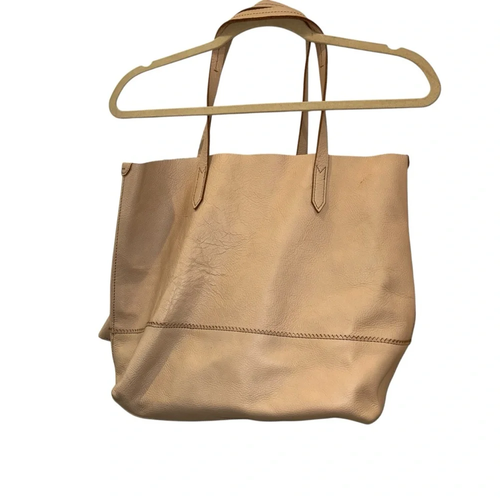 J. Crew Tan Tote Bag Minimalist Design matching snap pouch included